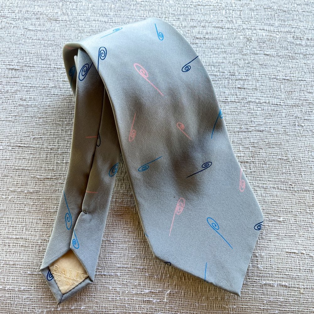 Vintage Bally of Switzerland Gray Silk Necktie - Classic - Preppy - Chic